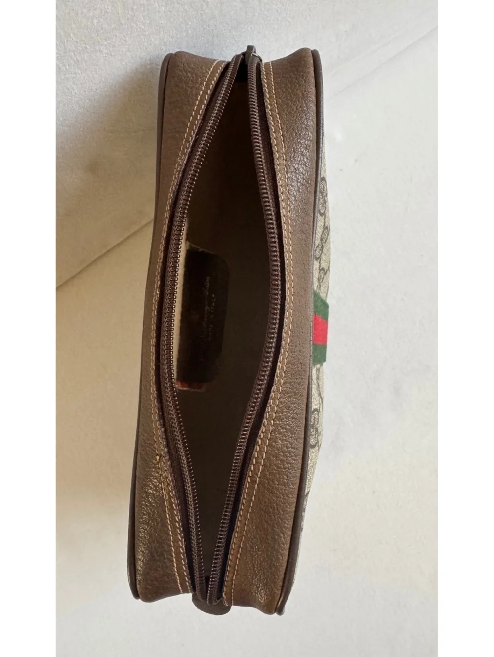 Gucci GG Supreme Web Sherry Line Pouch 89.01.012 Made in Italy